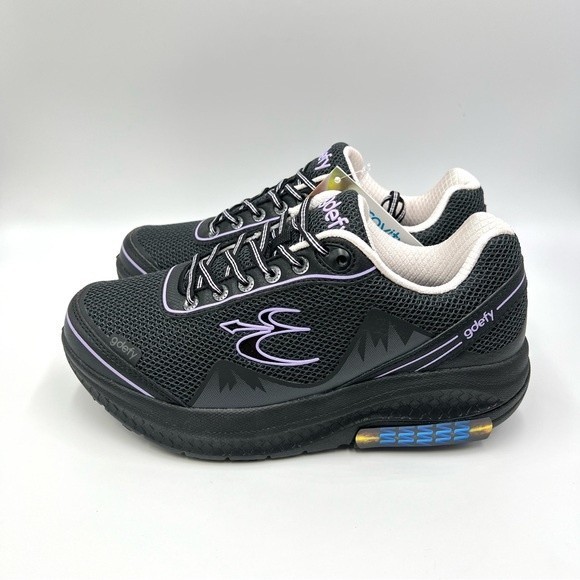 8W 8 W WIDE WIDTH Gravity Defyer Women's Mighty Walk Black‎ Purple Sneakers NEW - Picture 7 of 16